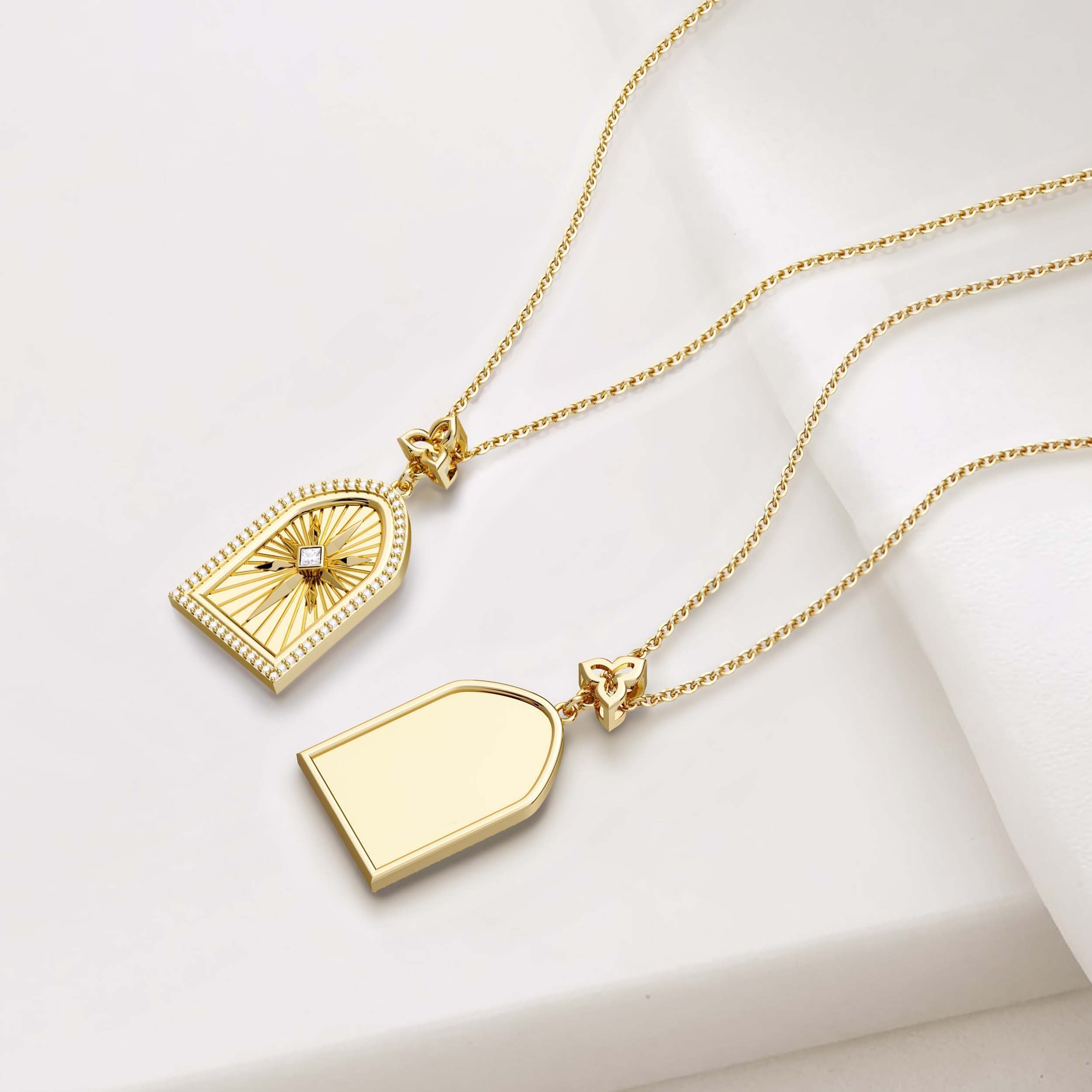 Customized Cross Medallion Pendant Engraved Necklace