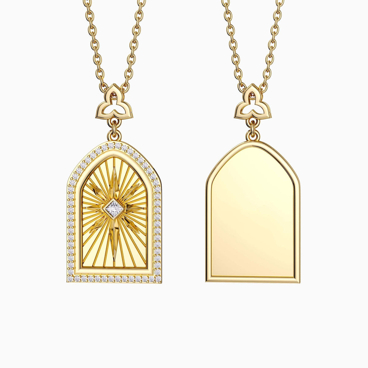 Customized Cross Medallion Pendant Engraved Necklace