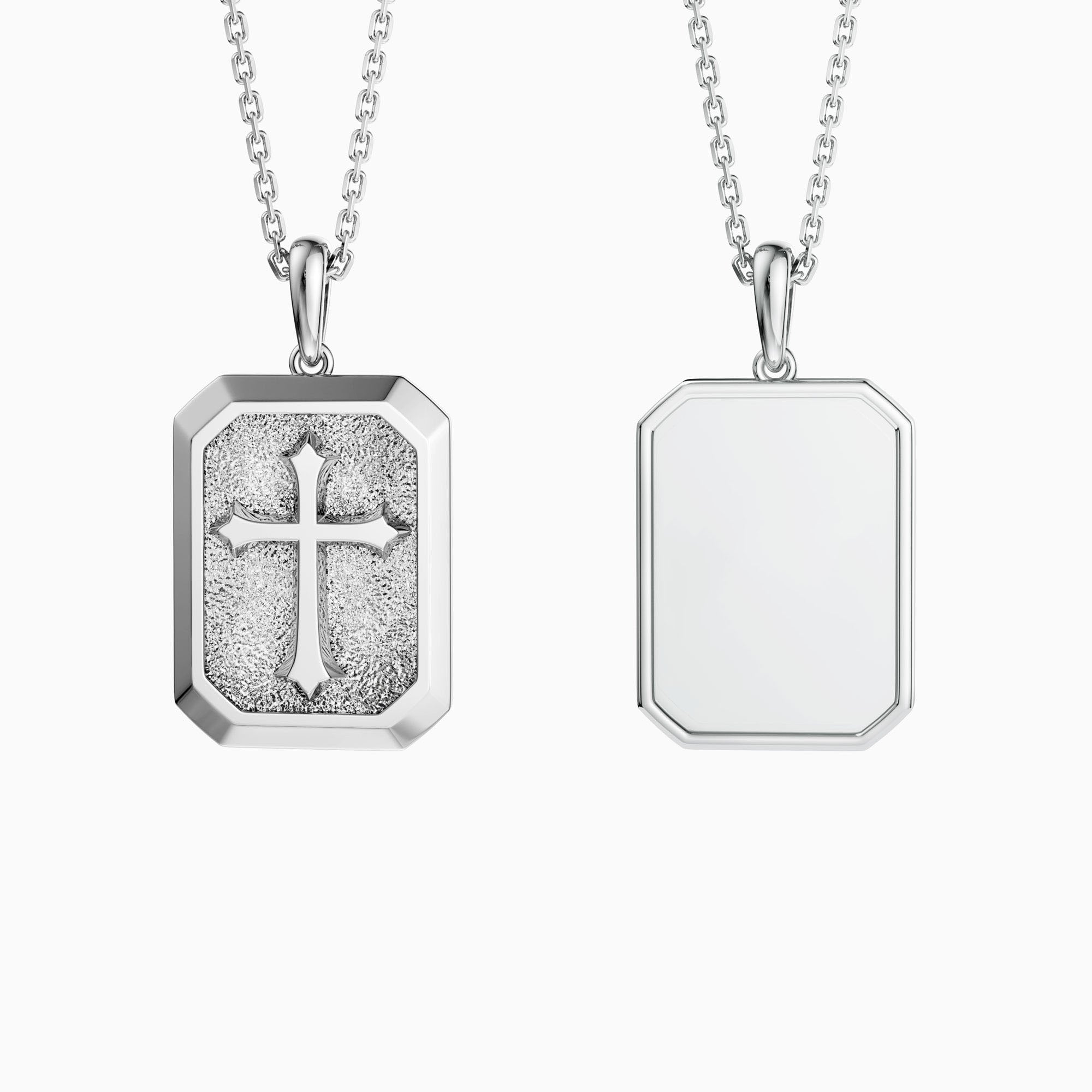 Customized Cross Engraved Scapular Necklace