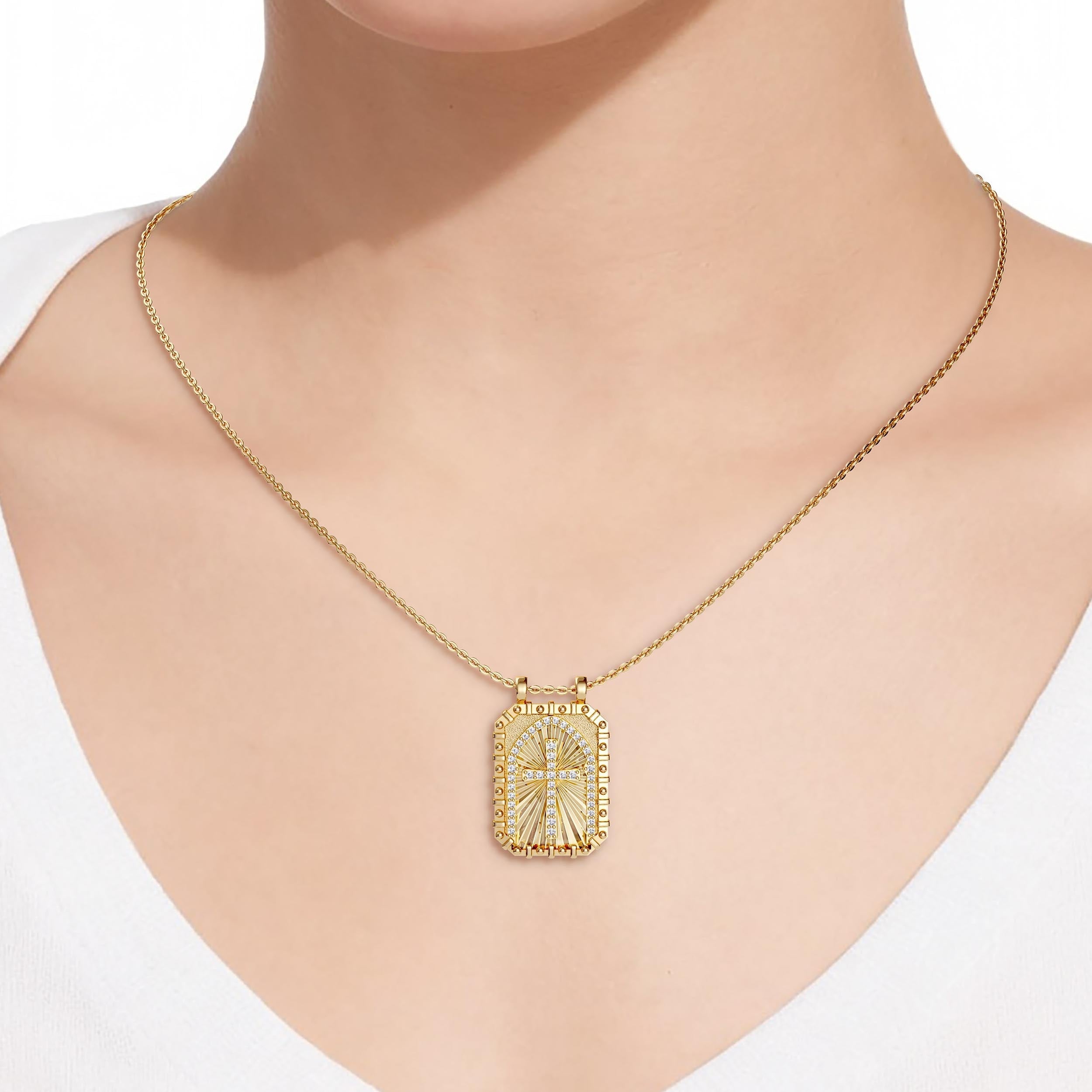 Soul On Fire Cross Medallion Pendant Engraved Necklace