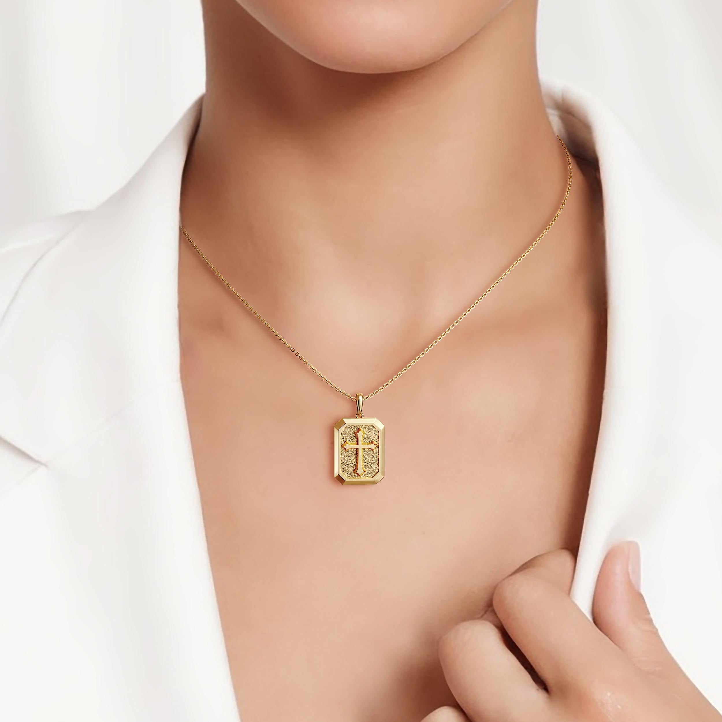 God Is In Control Cross Medallion Pendant Engraved Necklace