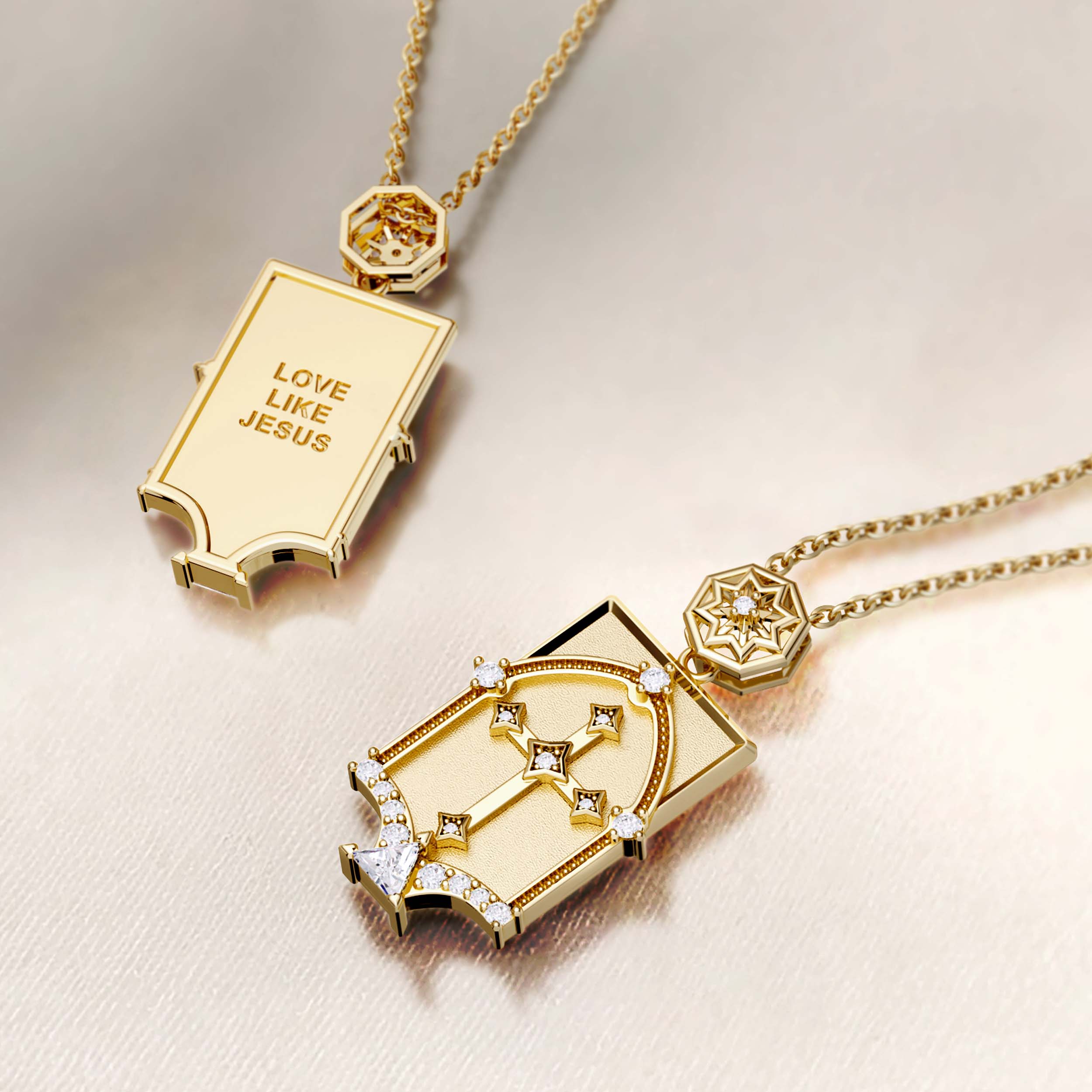 Love Like Jesus Cross Engraved Necklace