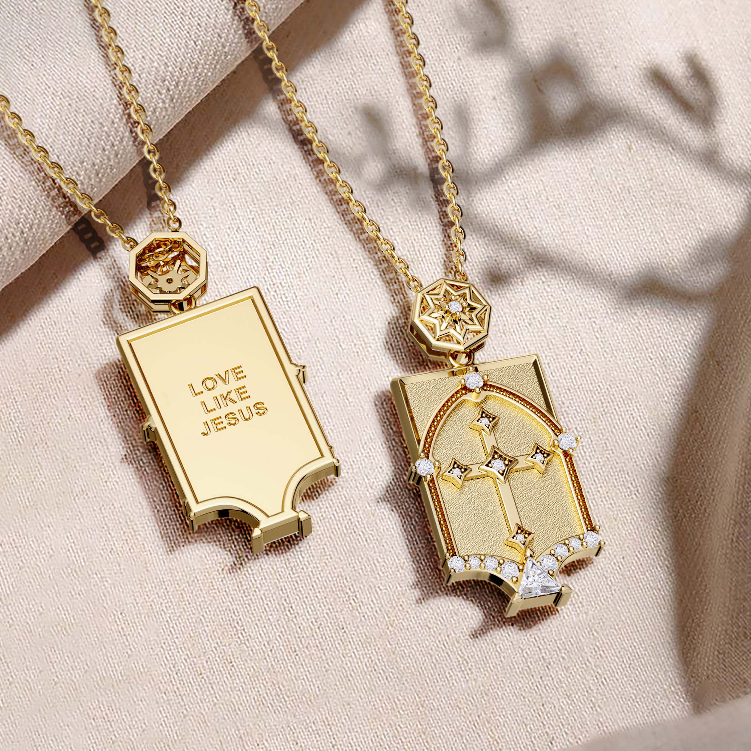 Love Like Jesus Cross Engraved Necklace