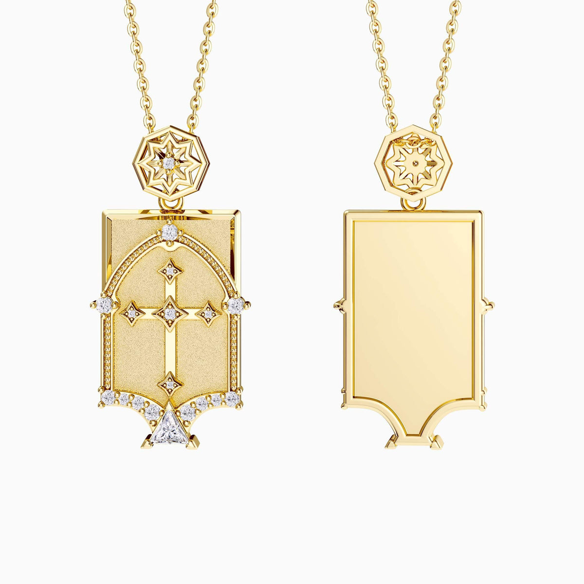 Personalized Cross Dome Engraved Necklace