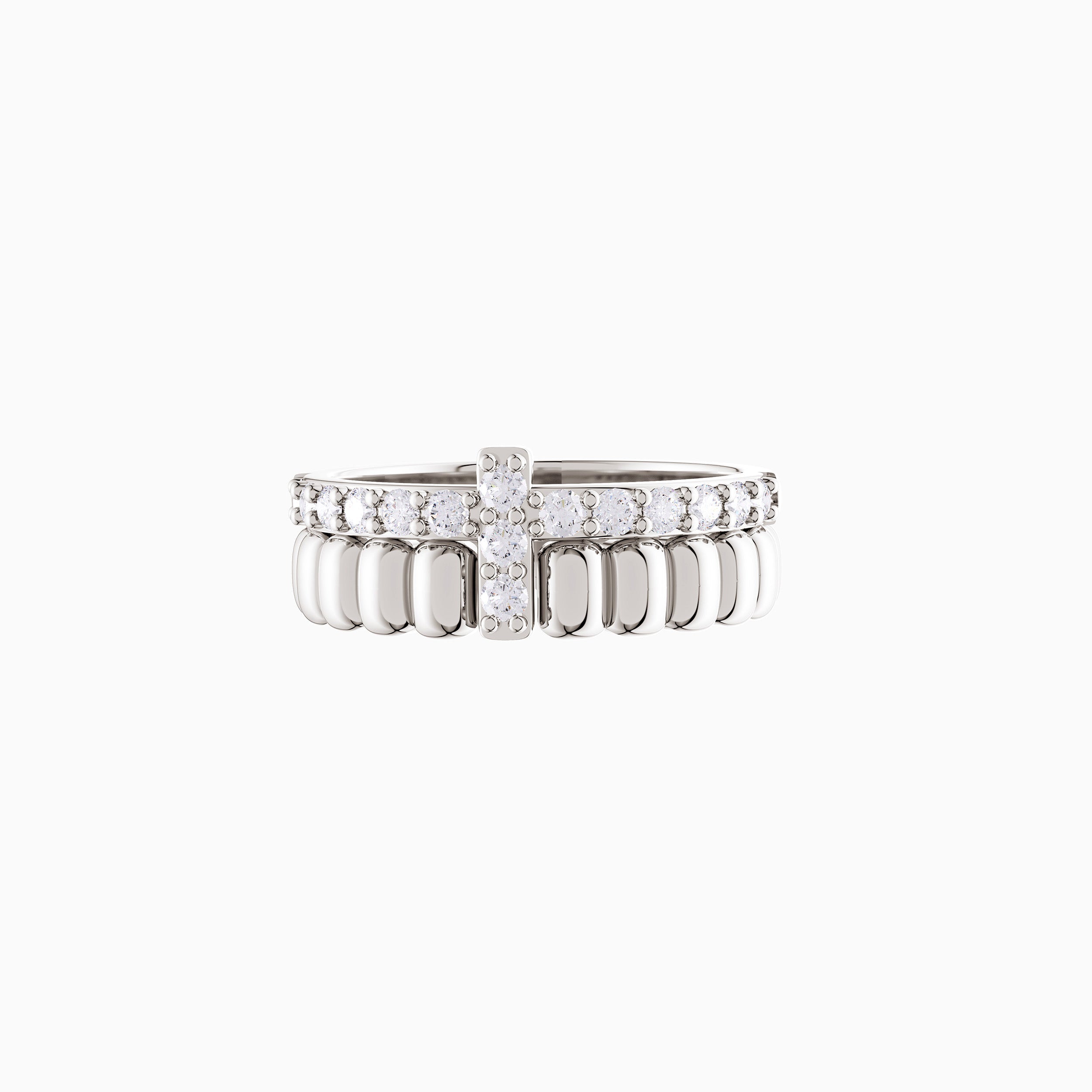Eternal Setting Cross Two-piece Ring Set