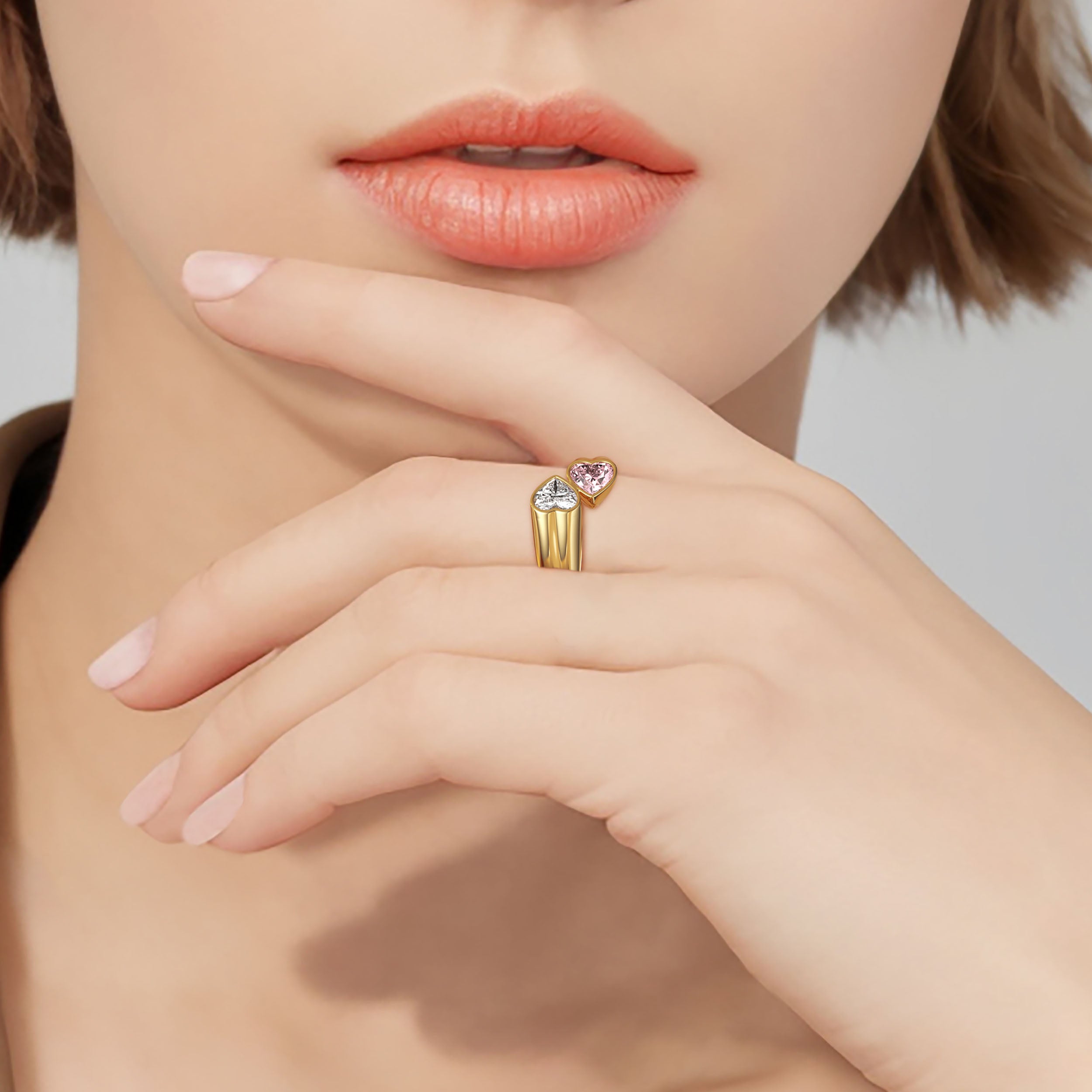 Personalized 'Hearts As One' Toi Et Moi Promise Ring