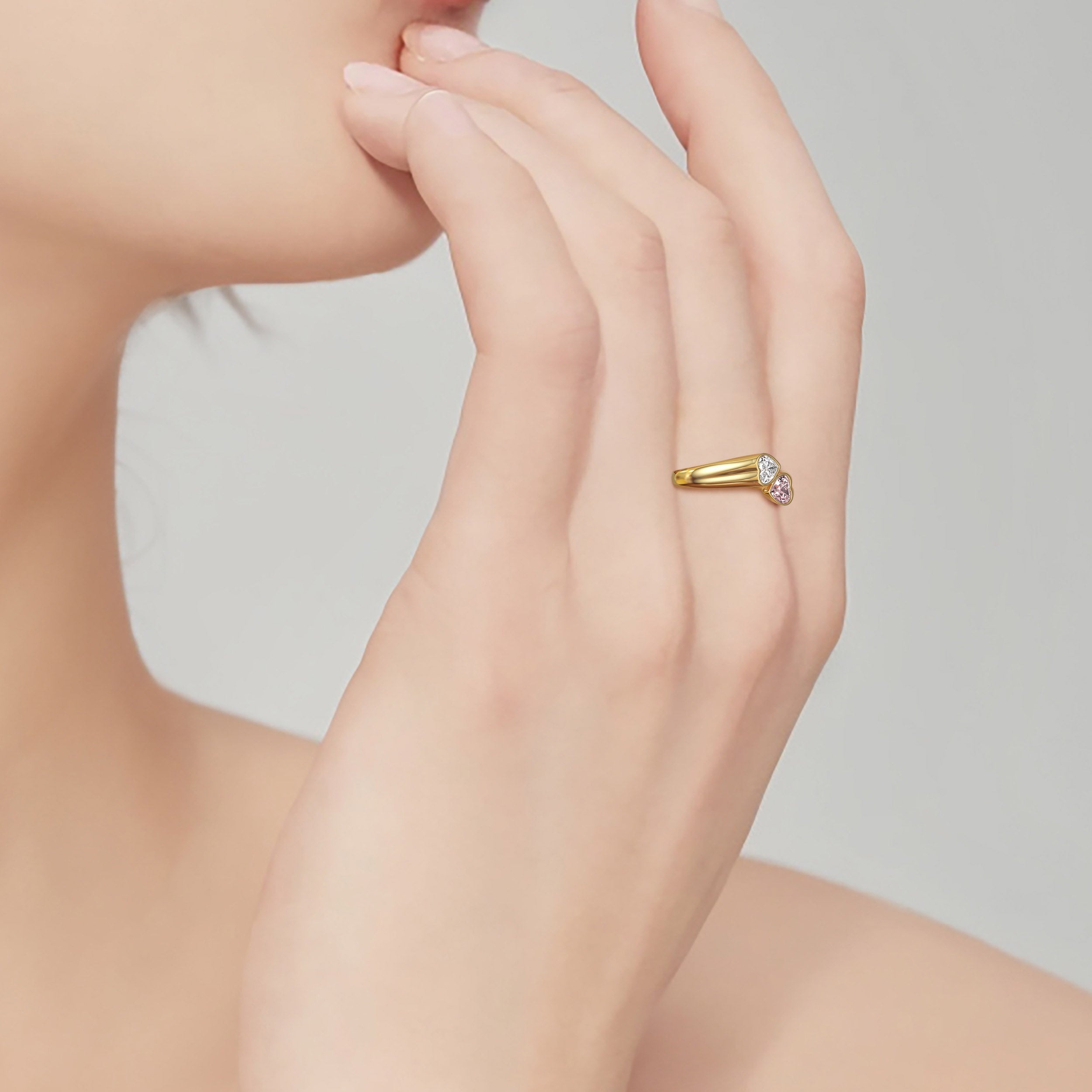 Personalized 'Hearts As One' Toi Et Moi Promise Ring