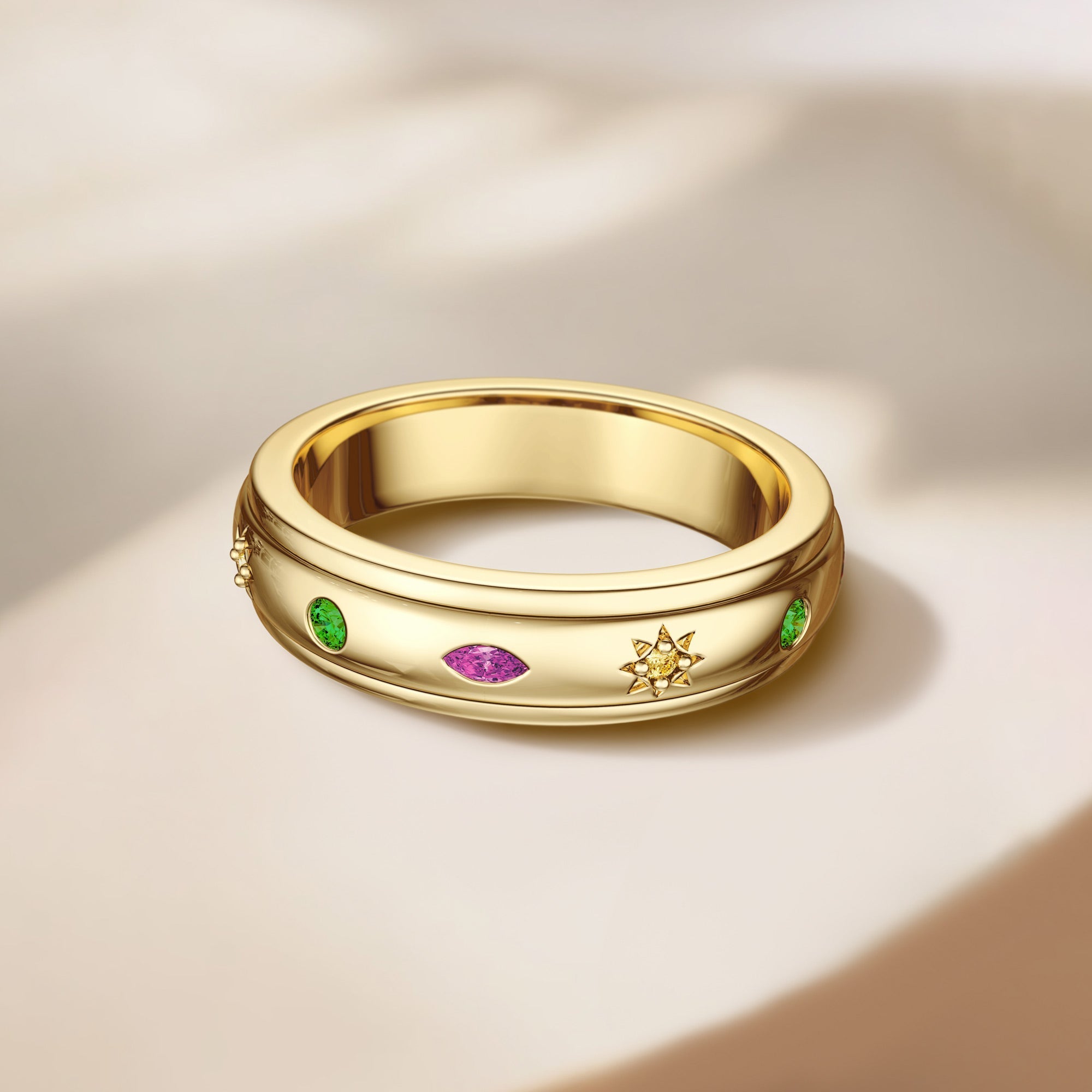 Soleil Celestial Meditations Spinner Fidget Ring For Anxiety Relief