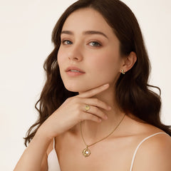 Love You To The Moon and Back' Kissing Moon & Star Chalcedony Necklace