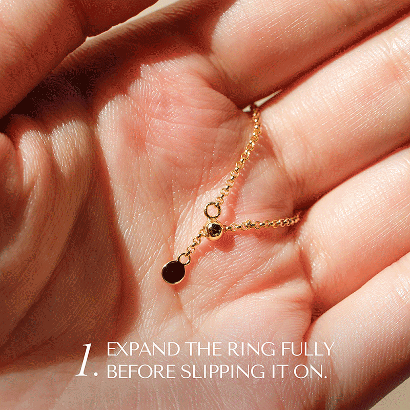 Moonlight Whispers Adjustable Chain Ring