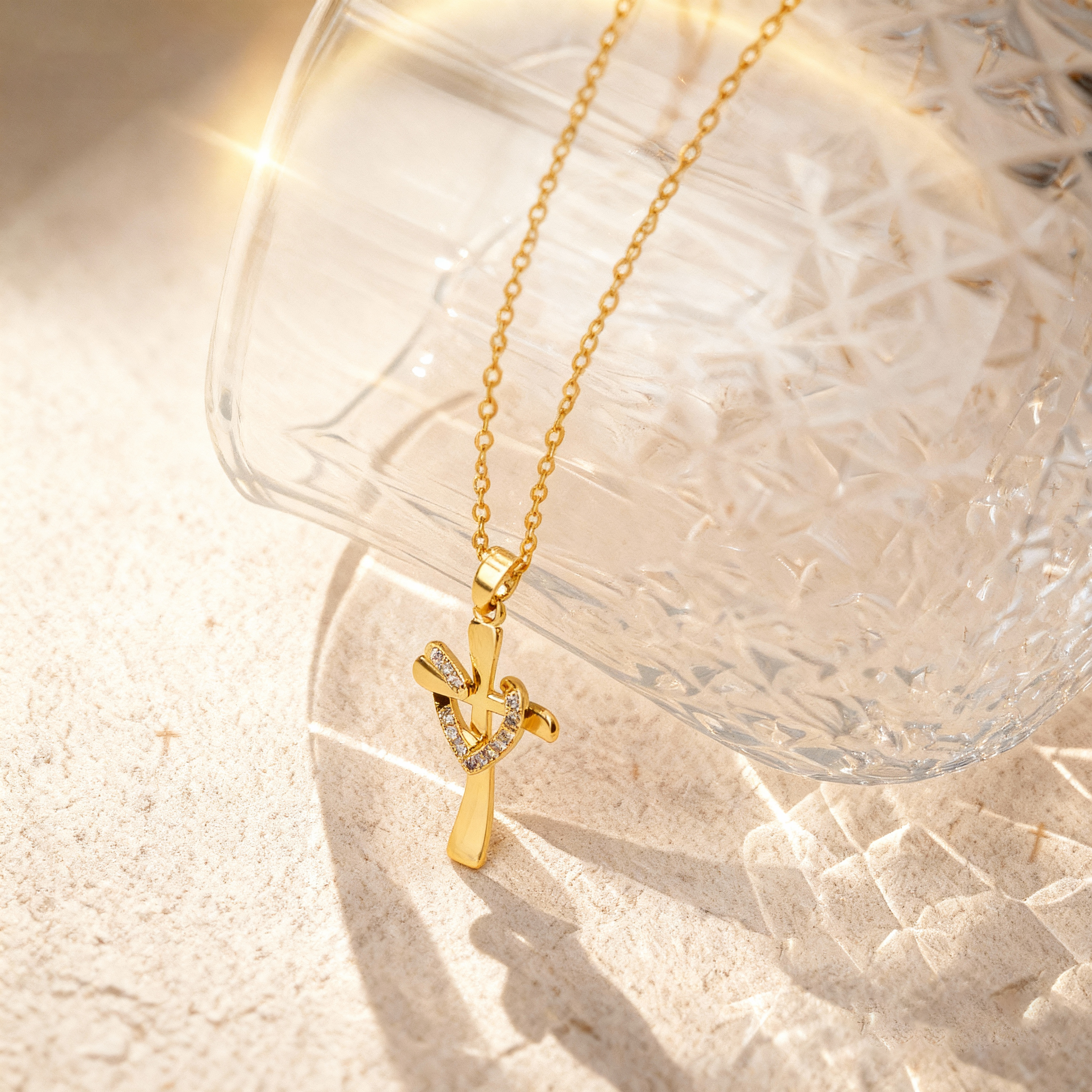 Free Gift🎁 Heart & Cross Necklace with Zircons: Fusion of Love and Faith