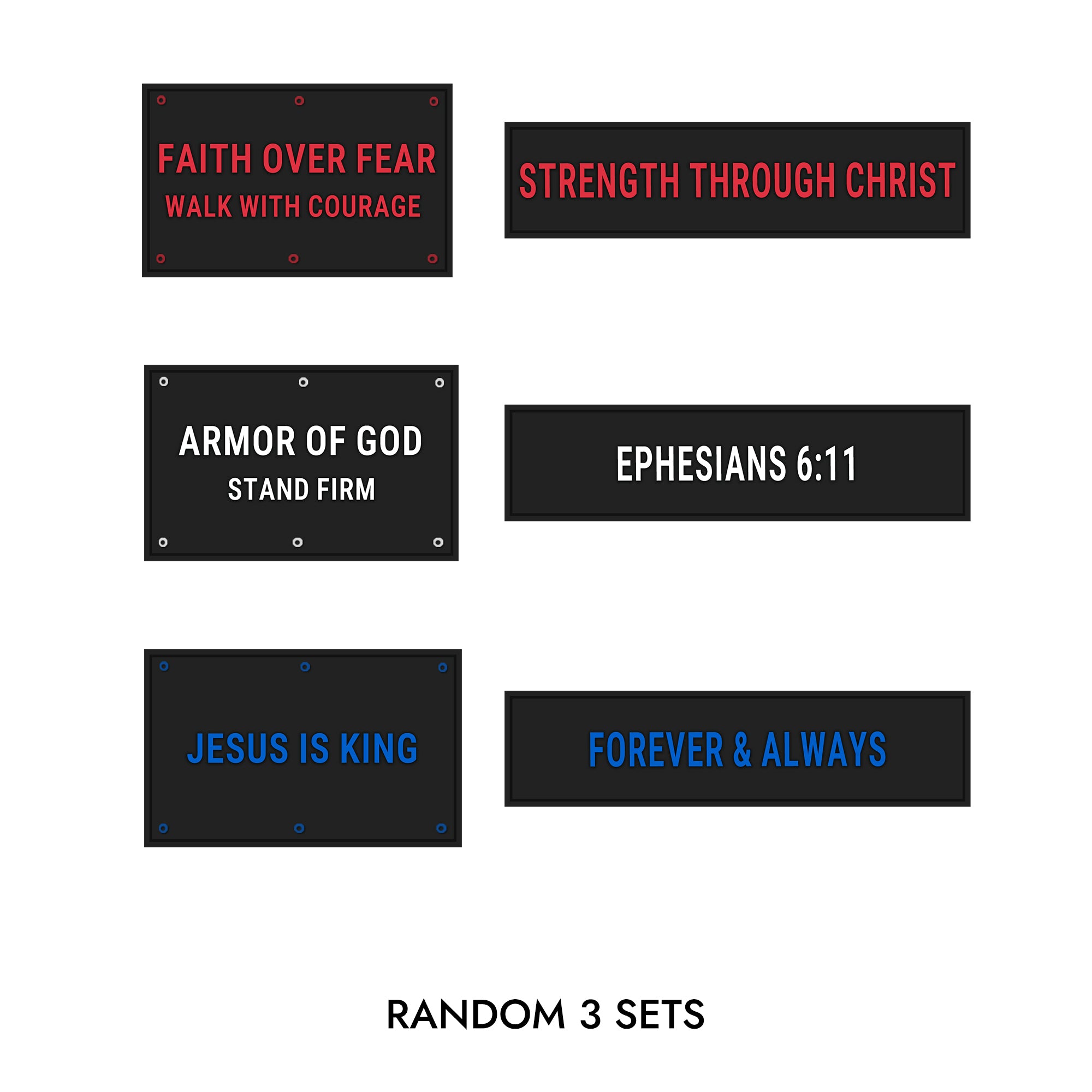 Faith-Inspired Statement Velcro Patch– Random Sets