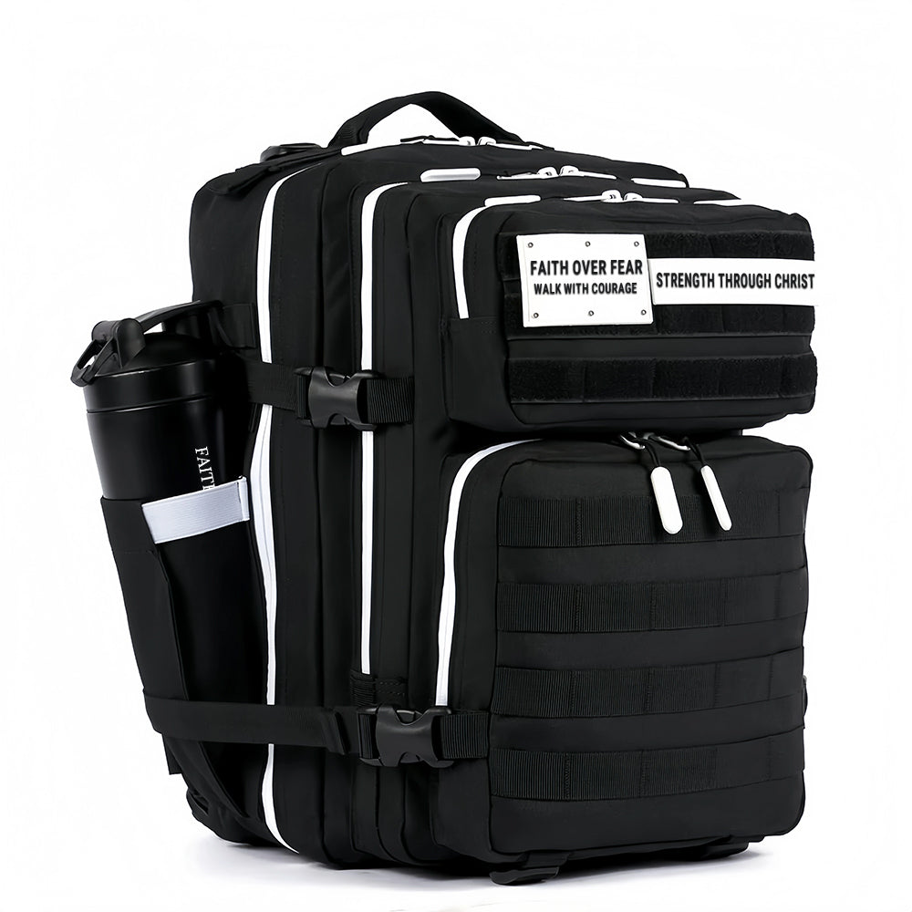 35L Alpha Black Backpack – White Accent