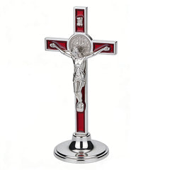 Metal Cross Stand Ornament, Desktop Decor for Office and Home