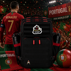 Portugal National Team – World Cup National Team – World Cup Patch EDC Performance Backpack 35L / 45L - Black Red