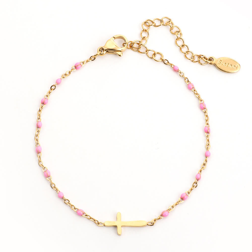 Delicate Minimalist Cross Bracelet