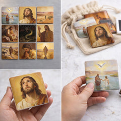 The Life of Jesus - Religious Fridge Magnets 9 Pieces