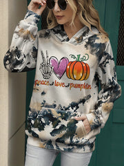 Women's Graphic & Letter Print Hoodie with Kangaroo Pocket, Casual Long Sleeve Sweatshirt