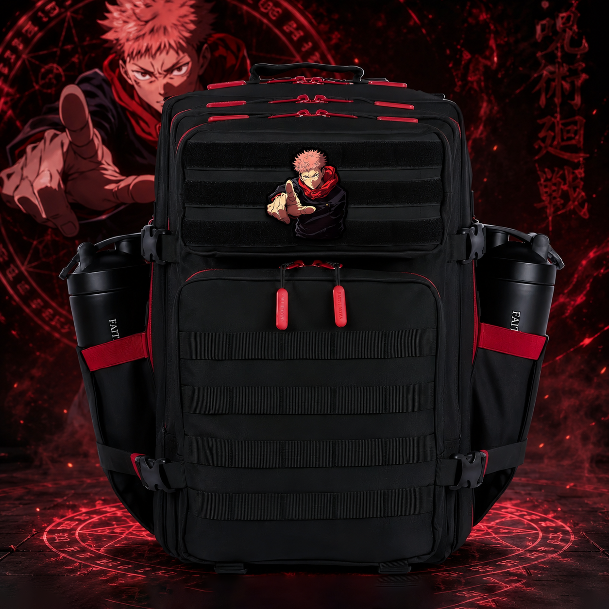 JJK Anime Patch EDC Performance Backpack 35L / 45L - Black Red