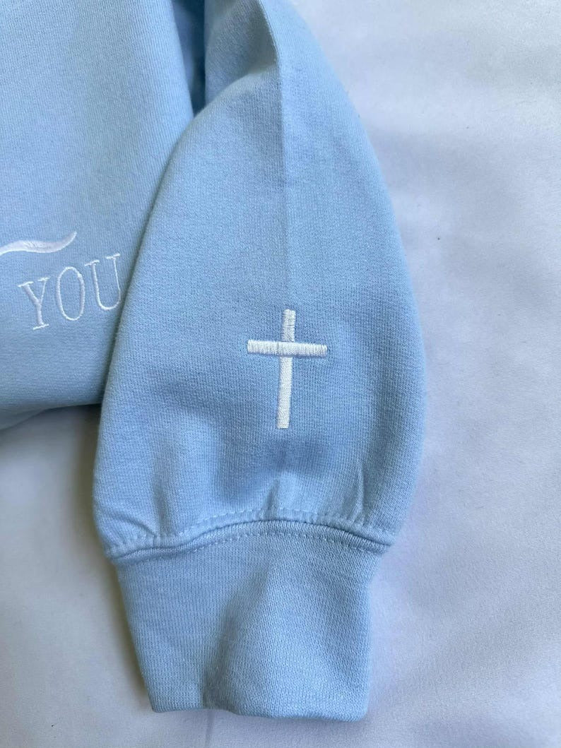 Embroidered Jesus Loves You Crewneck Sweatshirt
