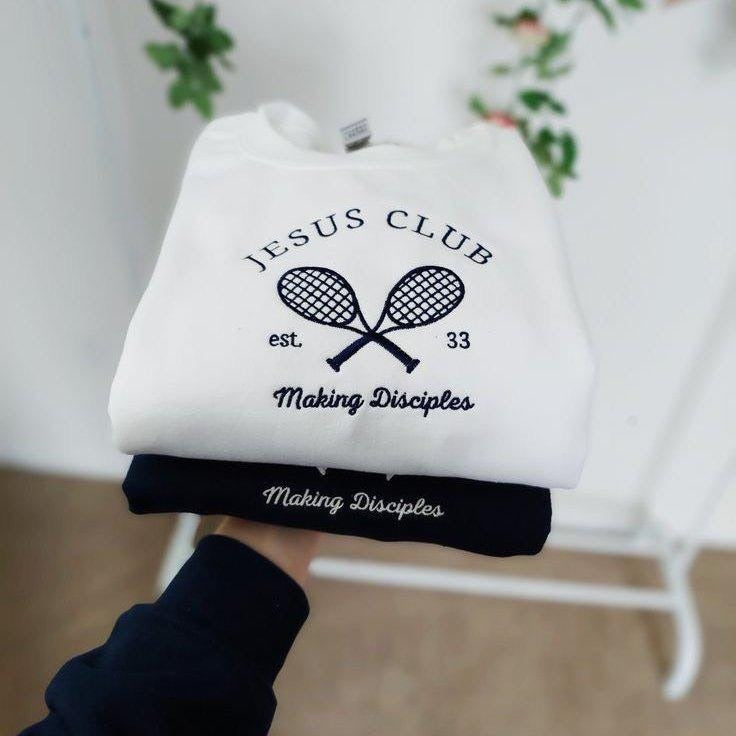 Embroidered Jesus Tennis Club Sweatshirt