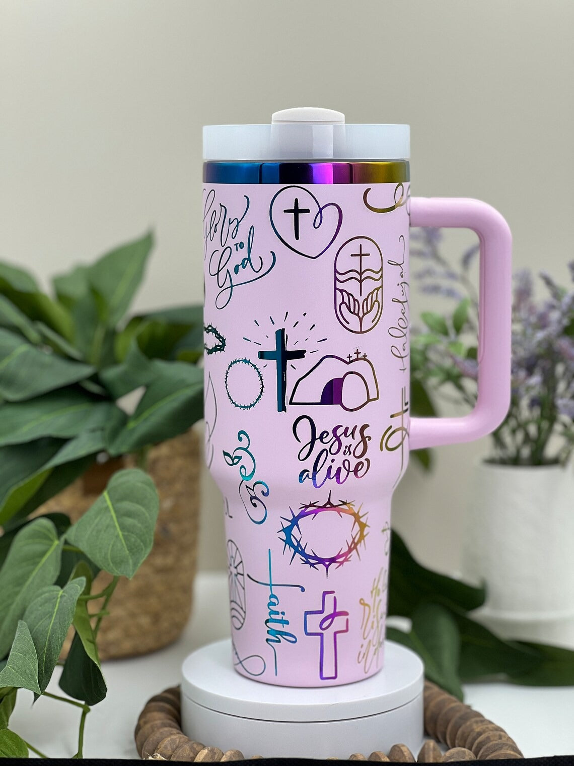 Religious Jesus is Live Tumbler With Handle 30oz