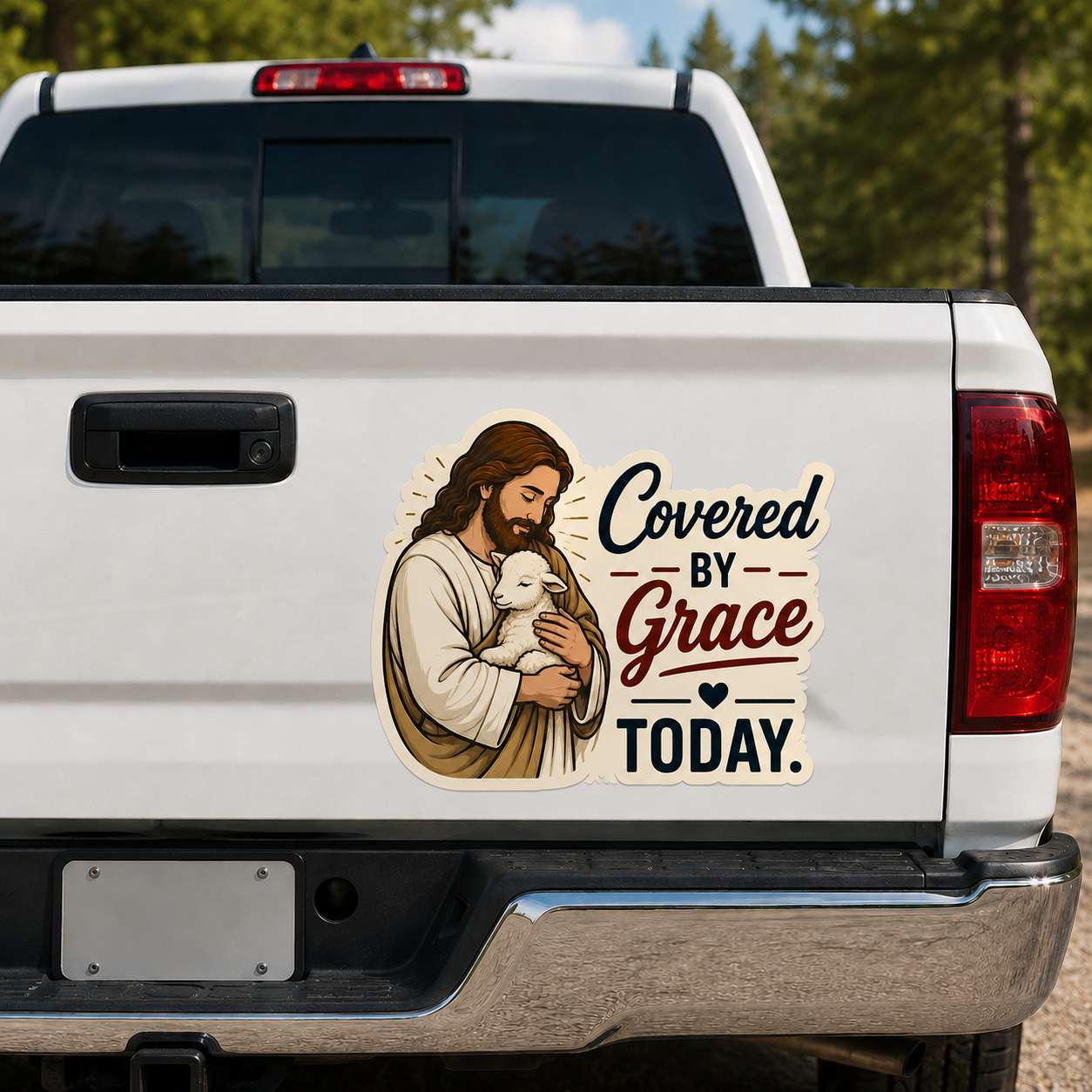 Covered By Grace Today, Adhesive-Free Magnetic Design, Suitable for Car Doors & Trunks