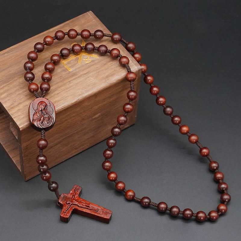 Quality Original Handmade Praying Rosary (Red Sandalwood/Ebony)