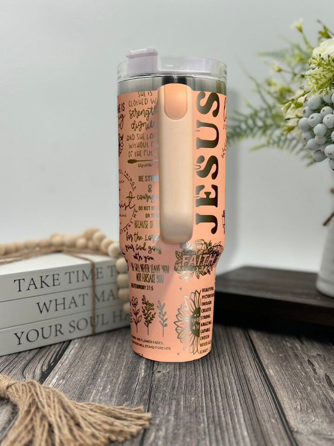 Christian Faith Jesus Tumbler With Handle 30oz