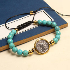 Catholic Beaded Bracelet with Saint Benedict Medal