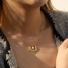 Maternal Love Dove Pearl Necklace