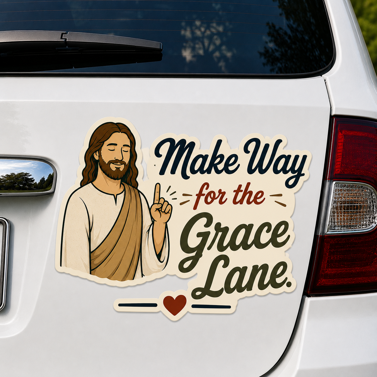 Make Way For The Grace Lane, Adhesive-Free Magnetic Design, Suitable for Car Doors & Trunks