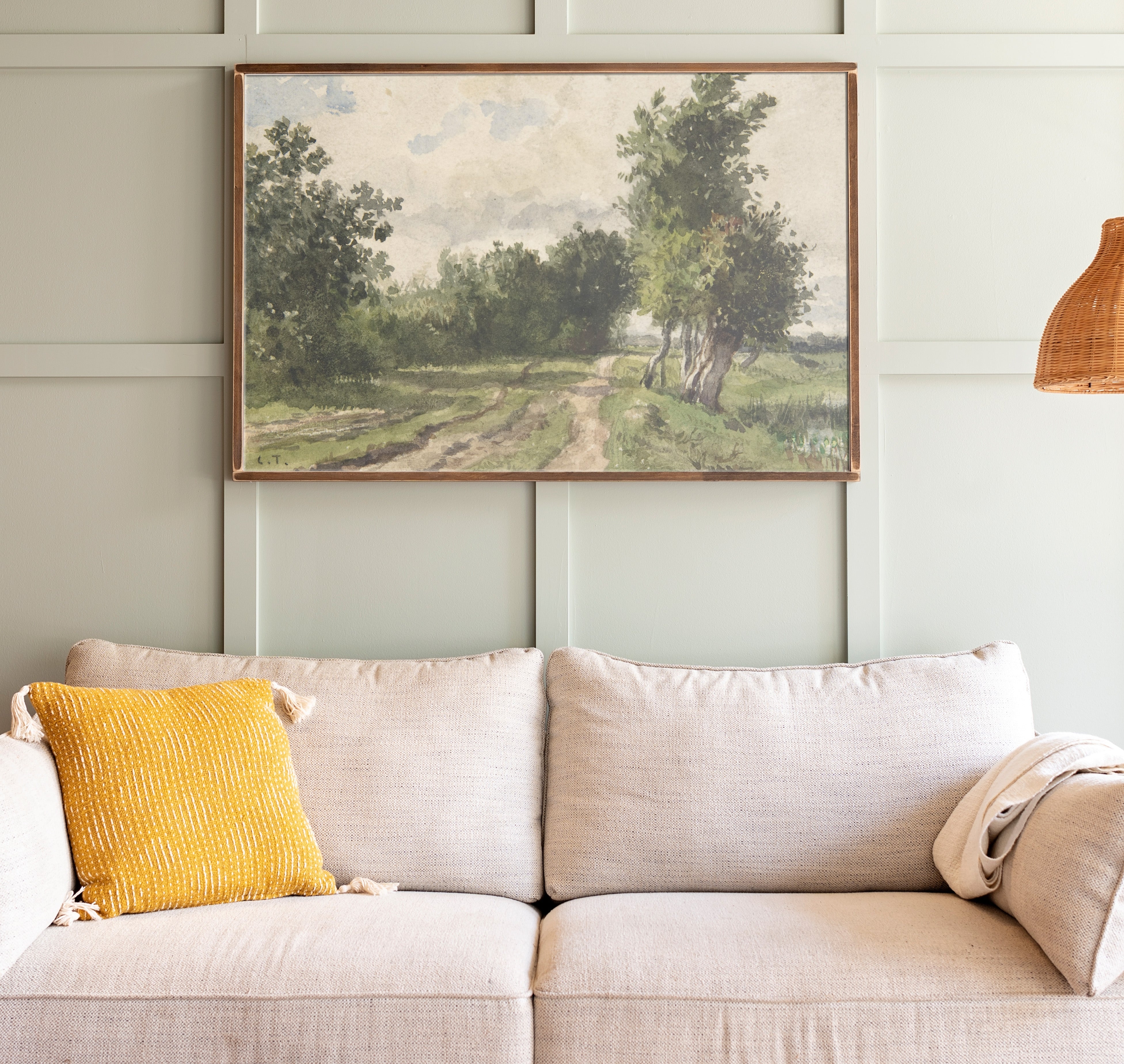 Green Trees | Framed Wooden Art - Horizontal