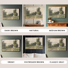 Green Trees | Framed Wooden Art - Horizontal