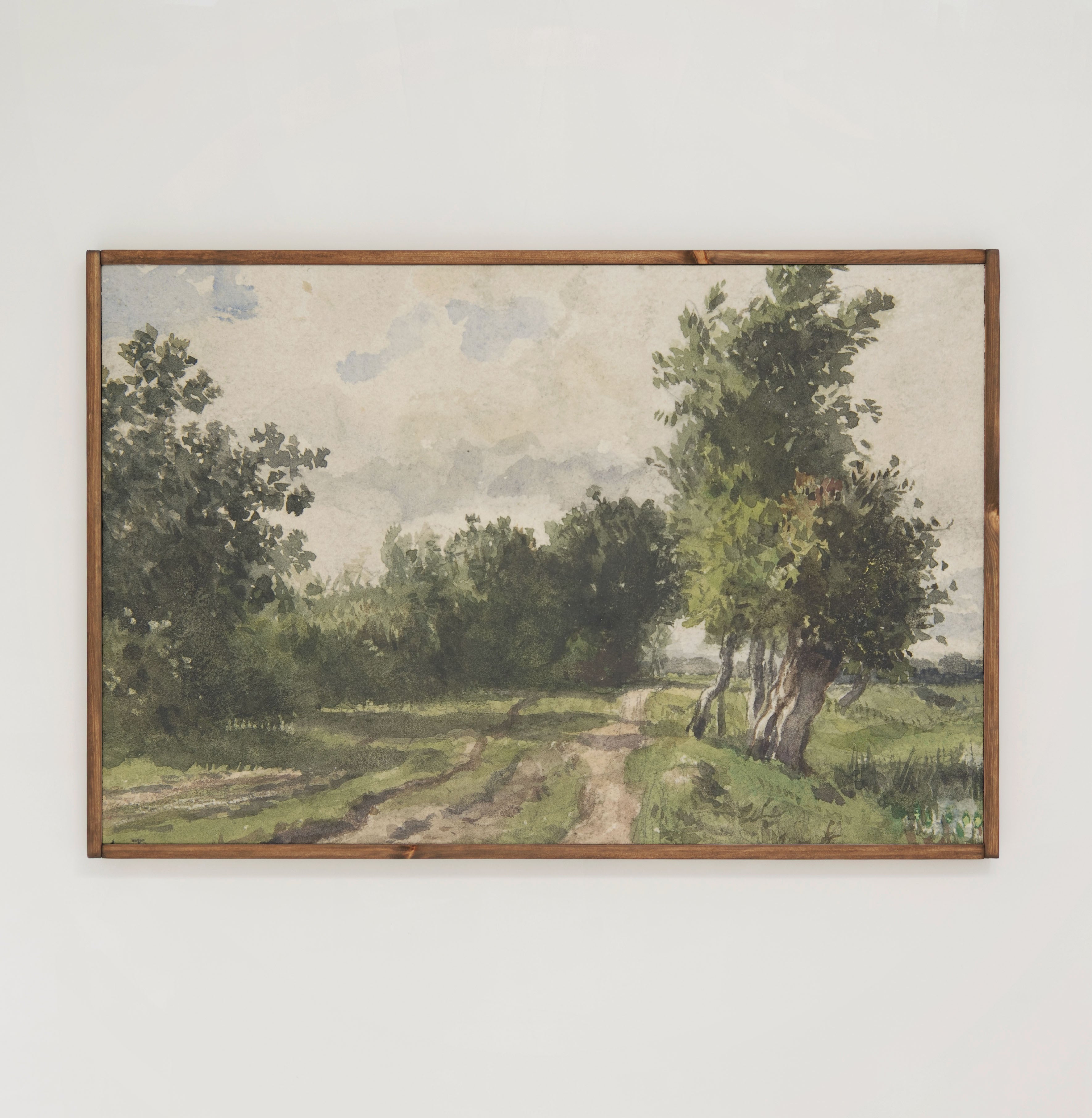 Green Trees | Framed Wooden Art - Horizontal