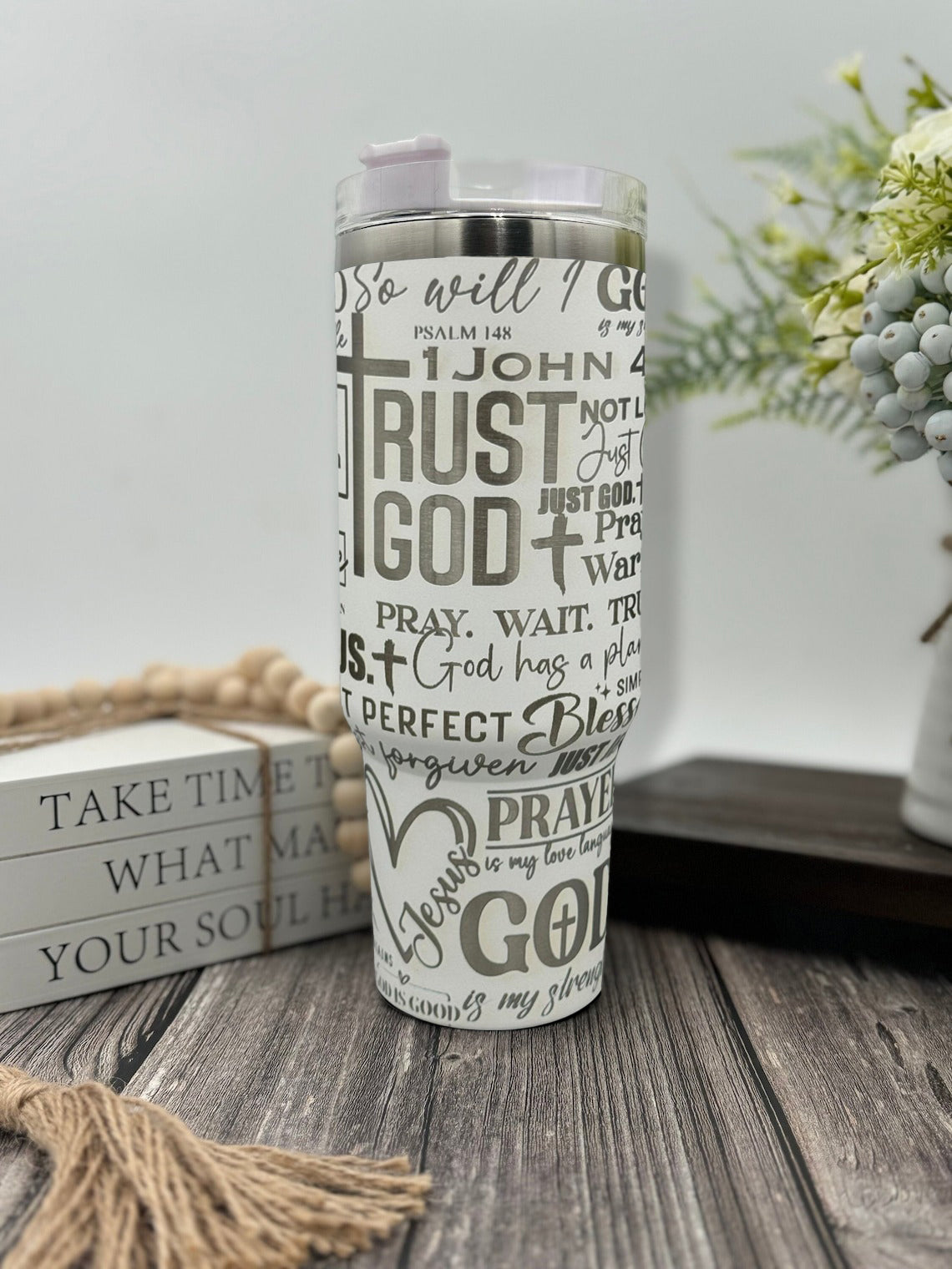 Just Jesus Tumbler With Handle 30oz