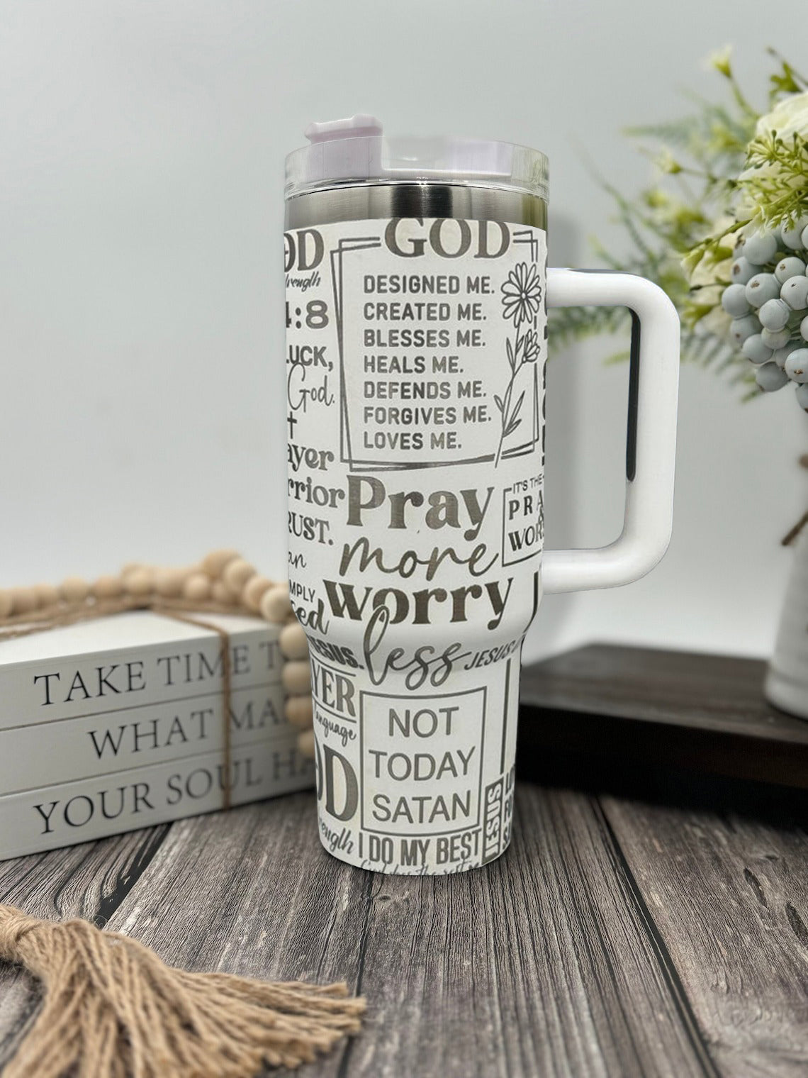 Just Jesus Tumbler With Handle 30oz