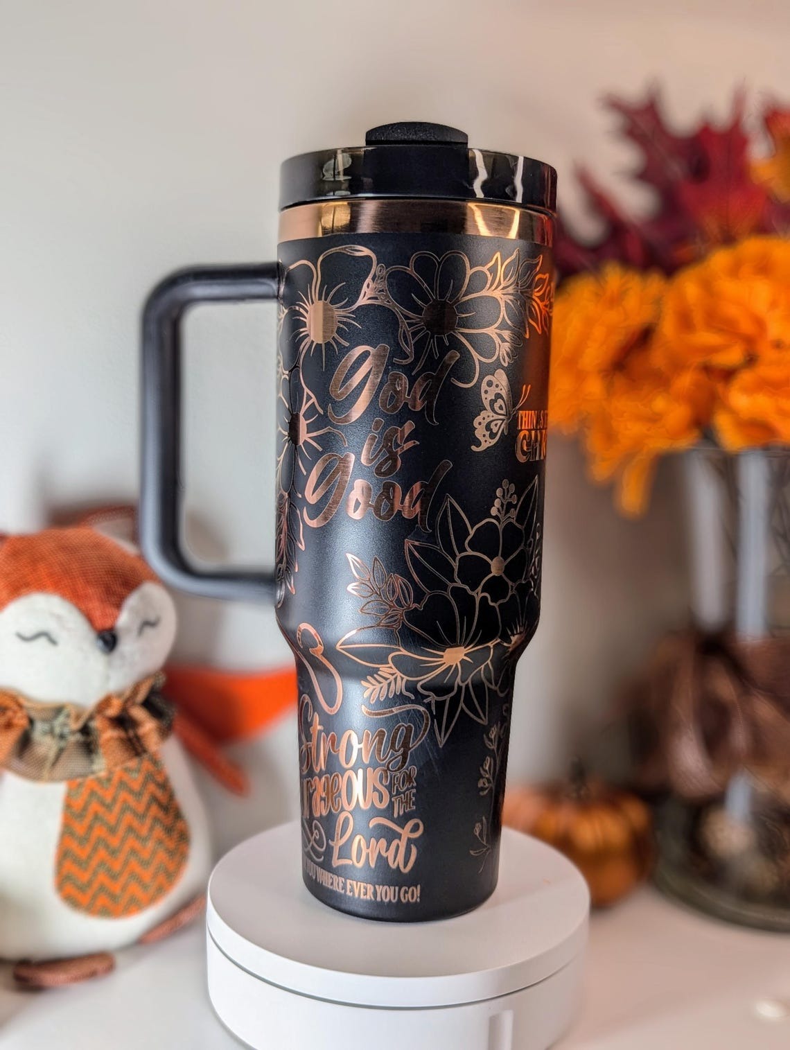 God Is Good Tumbler With Handle 30oz