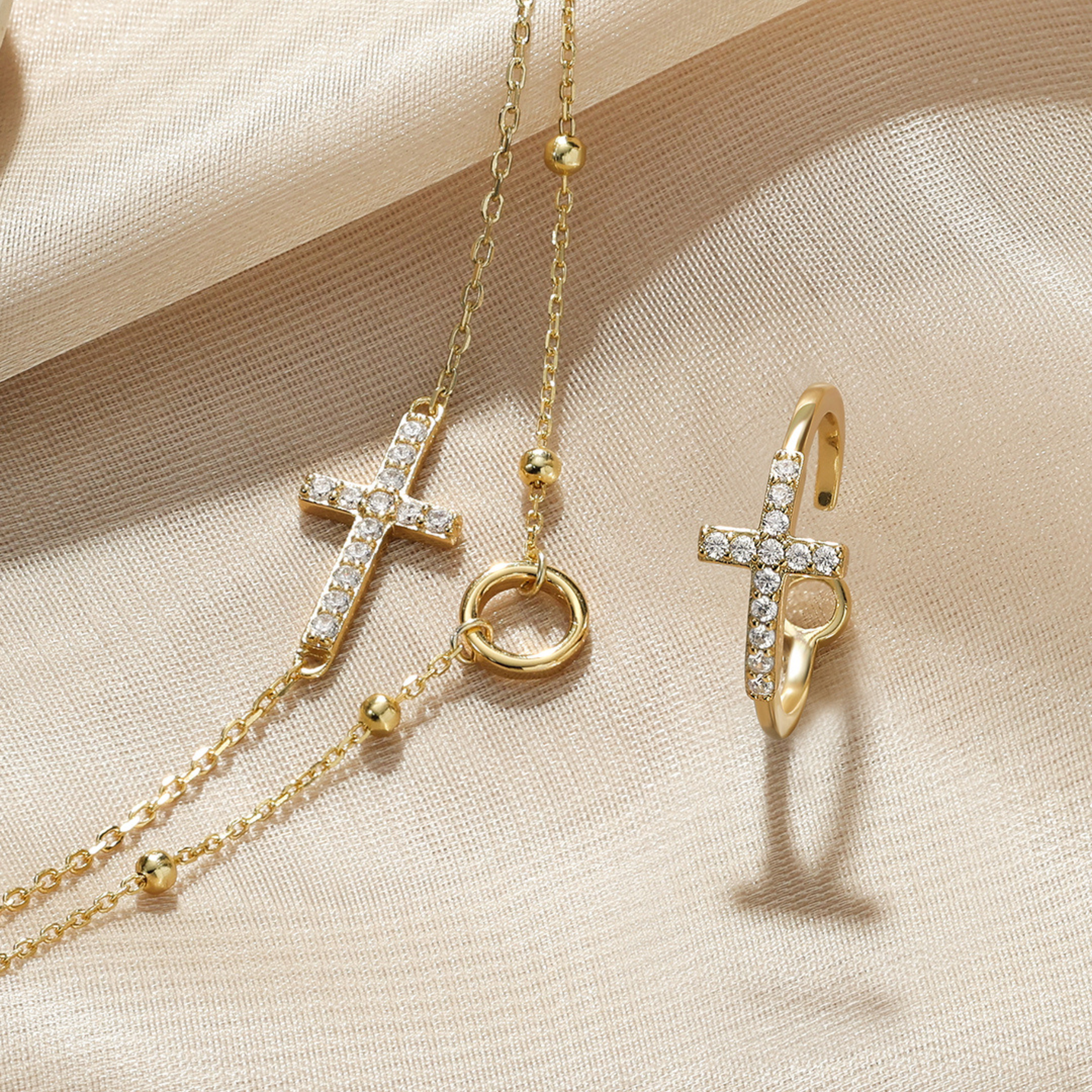 Divine Infinity Cross Ring