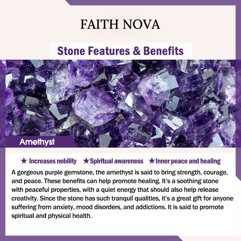 Faith Nova Healing Crystal Mala Prayer Beads 108 Meditation Healing Multilayer Bracelet Necklace