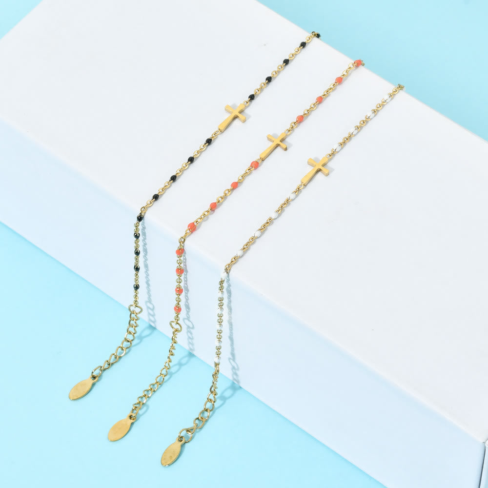 Delicate Minimalist Cross Bracelet