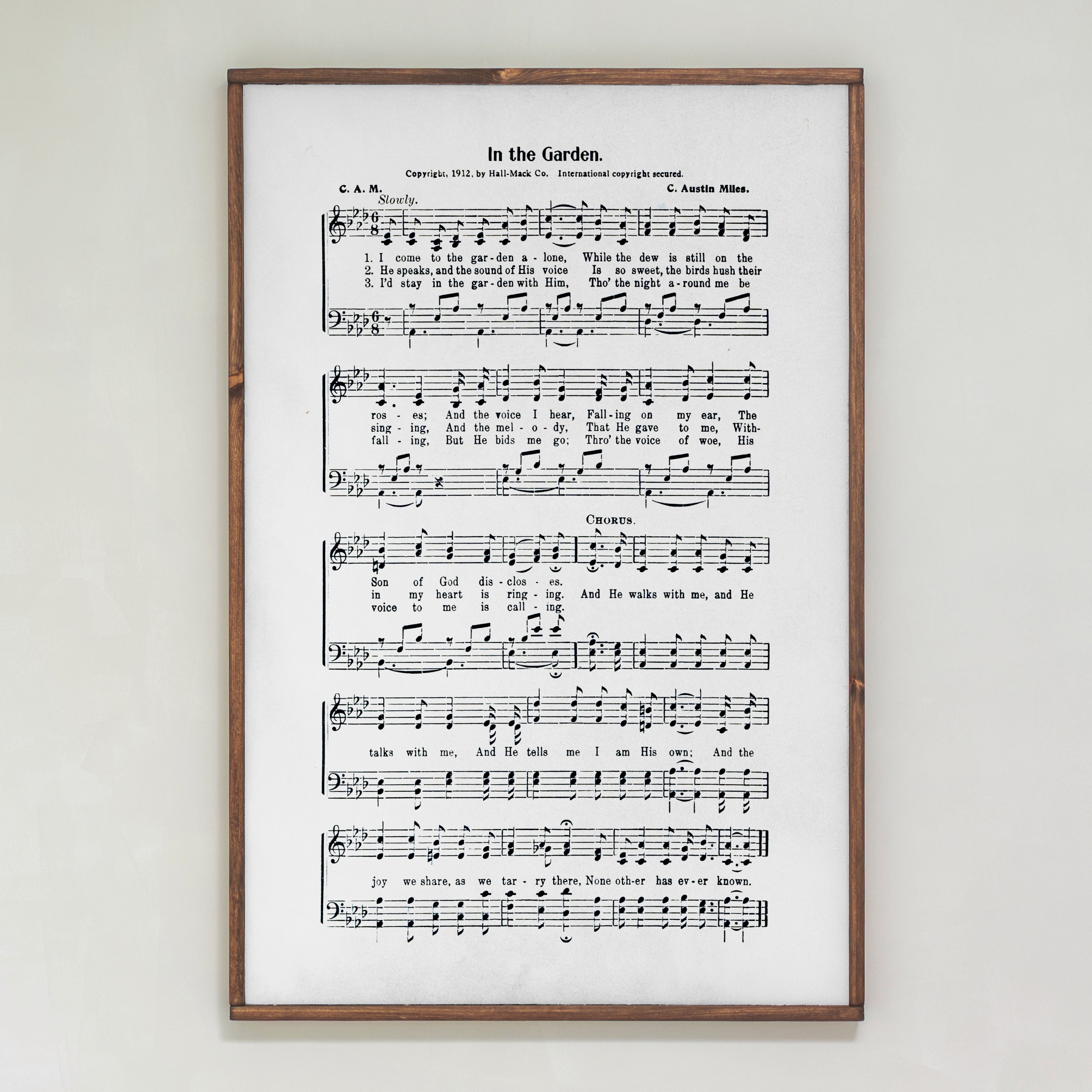 In The Garden Hymn | Framed Wooden Art