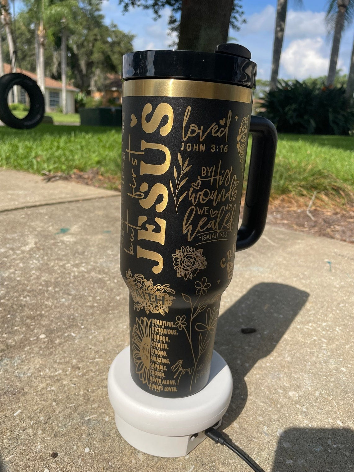 Jesus Tumbler With Handle 30oz