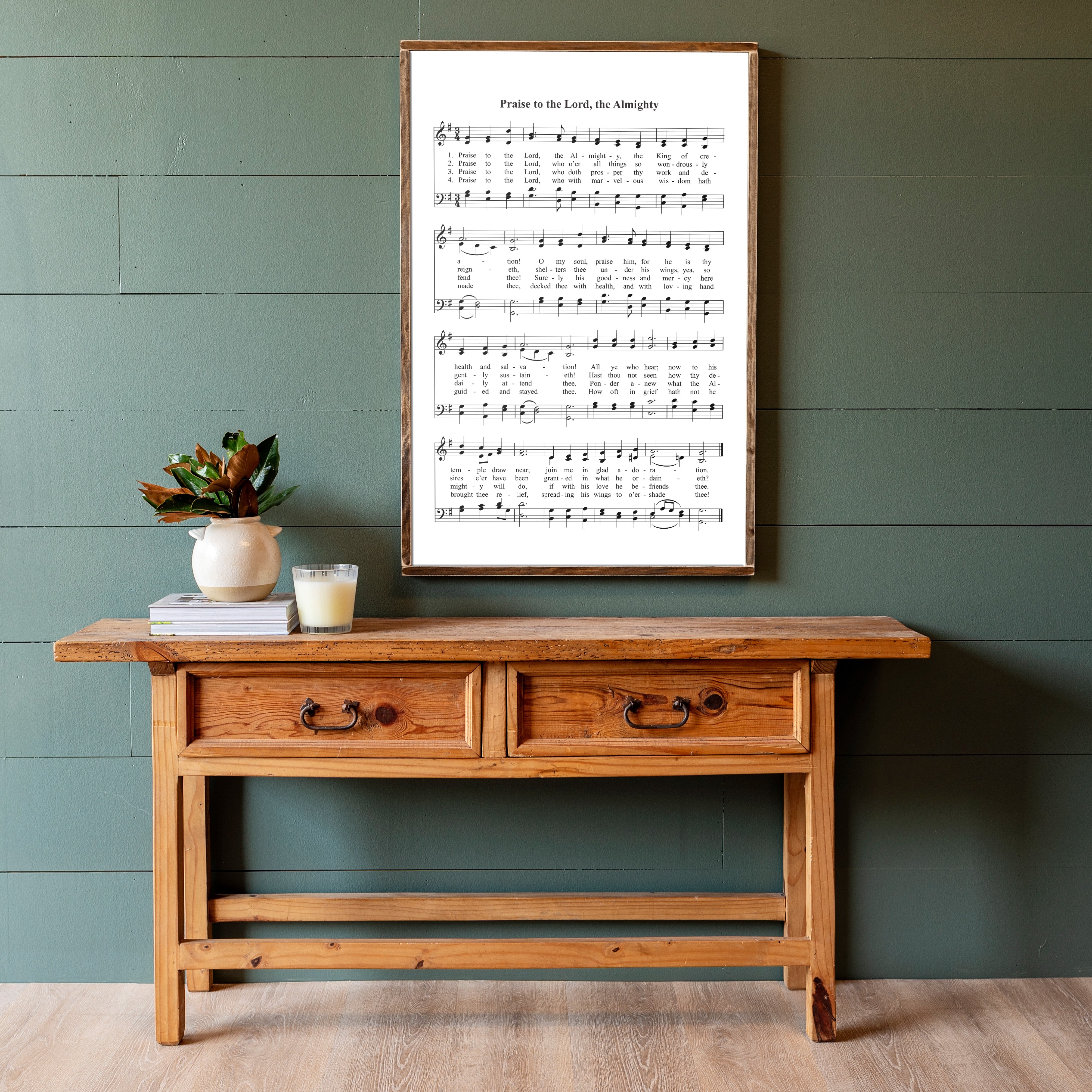 Praise to the Lord, the Almighty Hymn | Framed Wooden Art