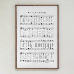 Praise to the Lord, the Almighty Hymn | Framed Wooden Art