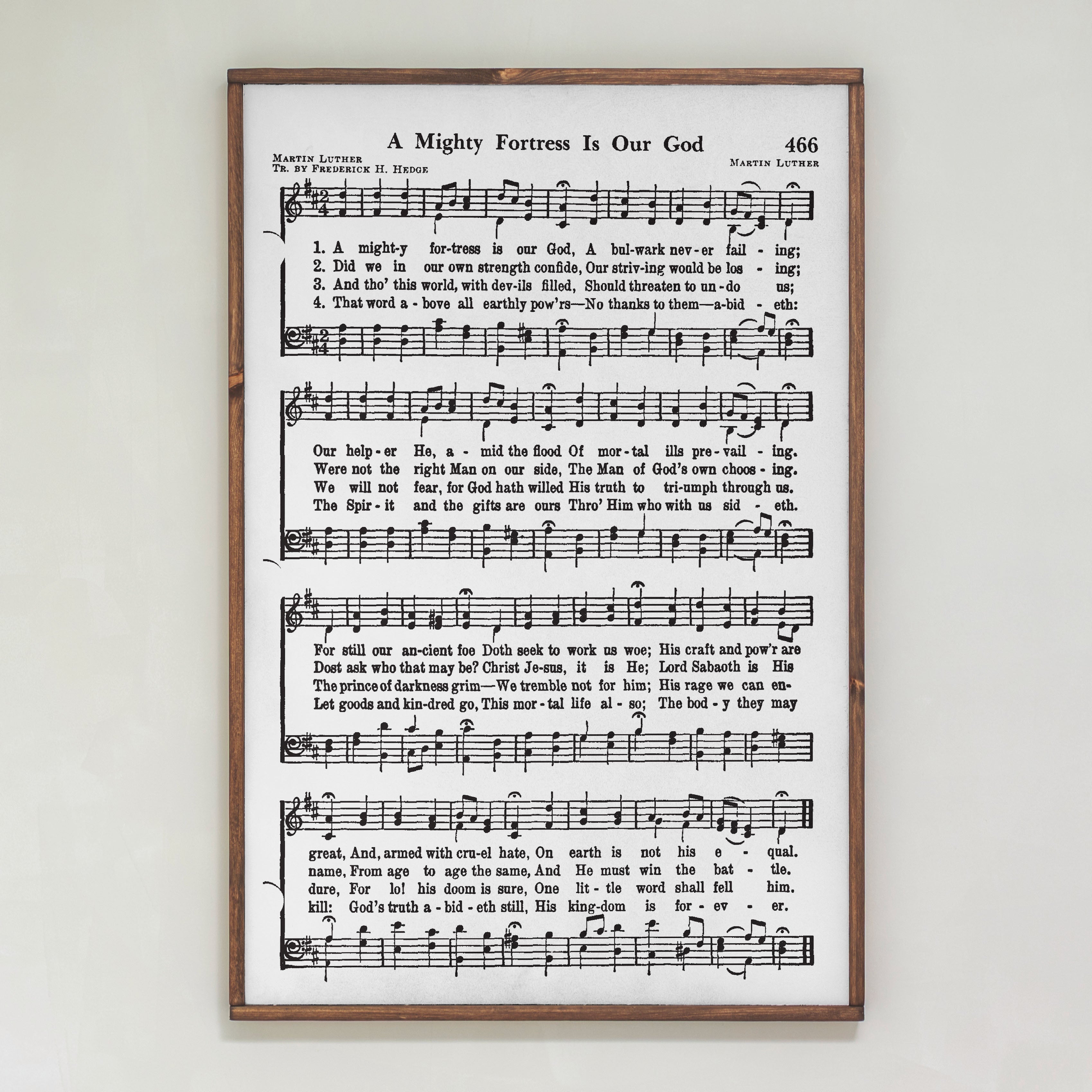 A Mighty Fortress Is Our God Hymn | Framed Wooden Art