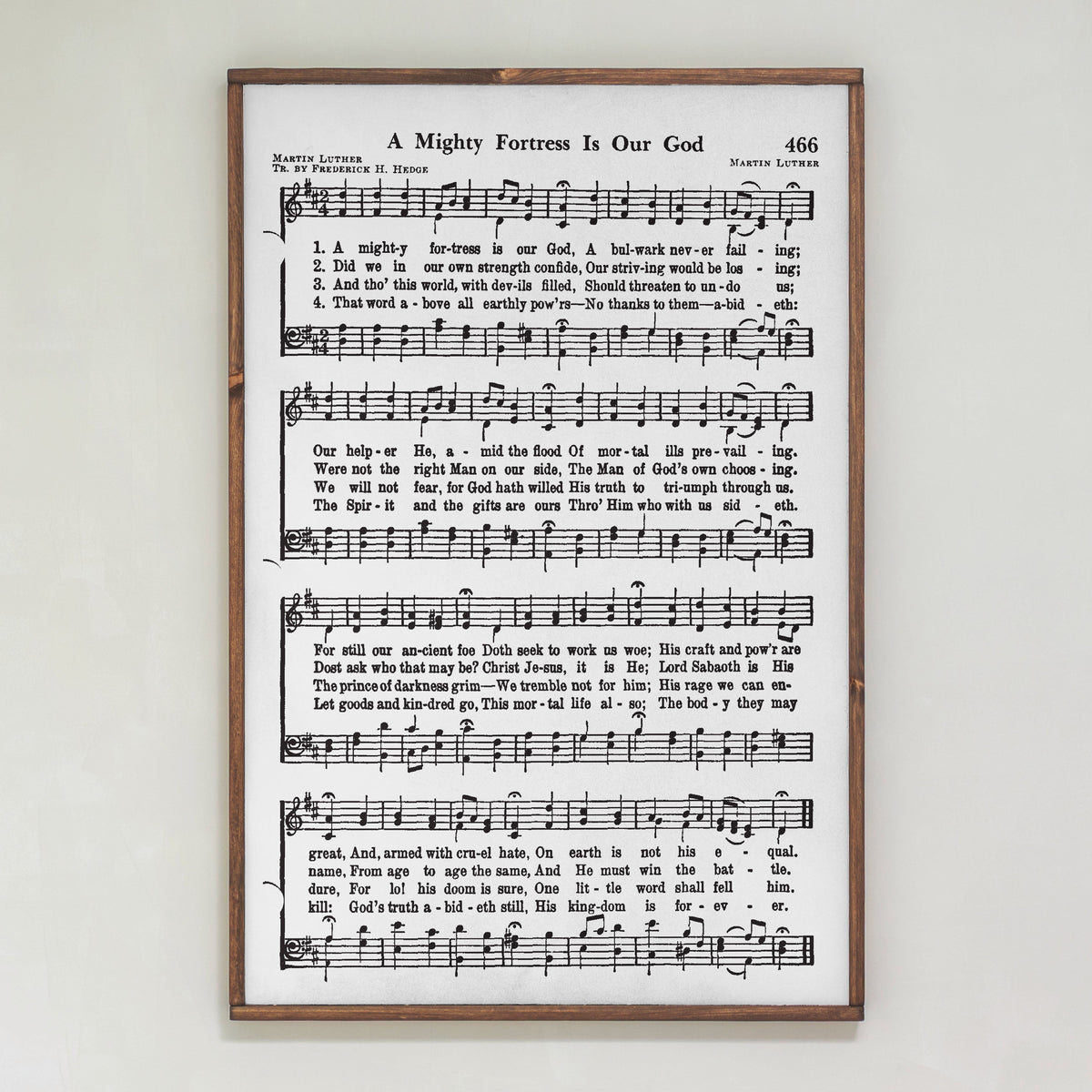 A Mighty Fortress Is Our God Hymn | Framed Wooden Art
