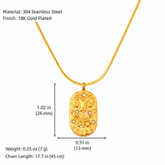 12 Zodiac Signs Gold Pendant Necklace – Celestial Vintage Charm Necklace