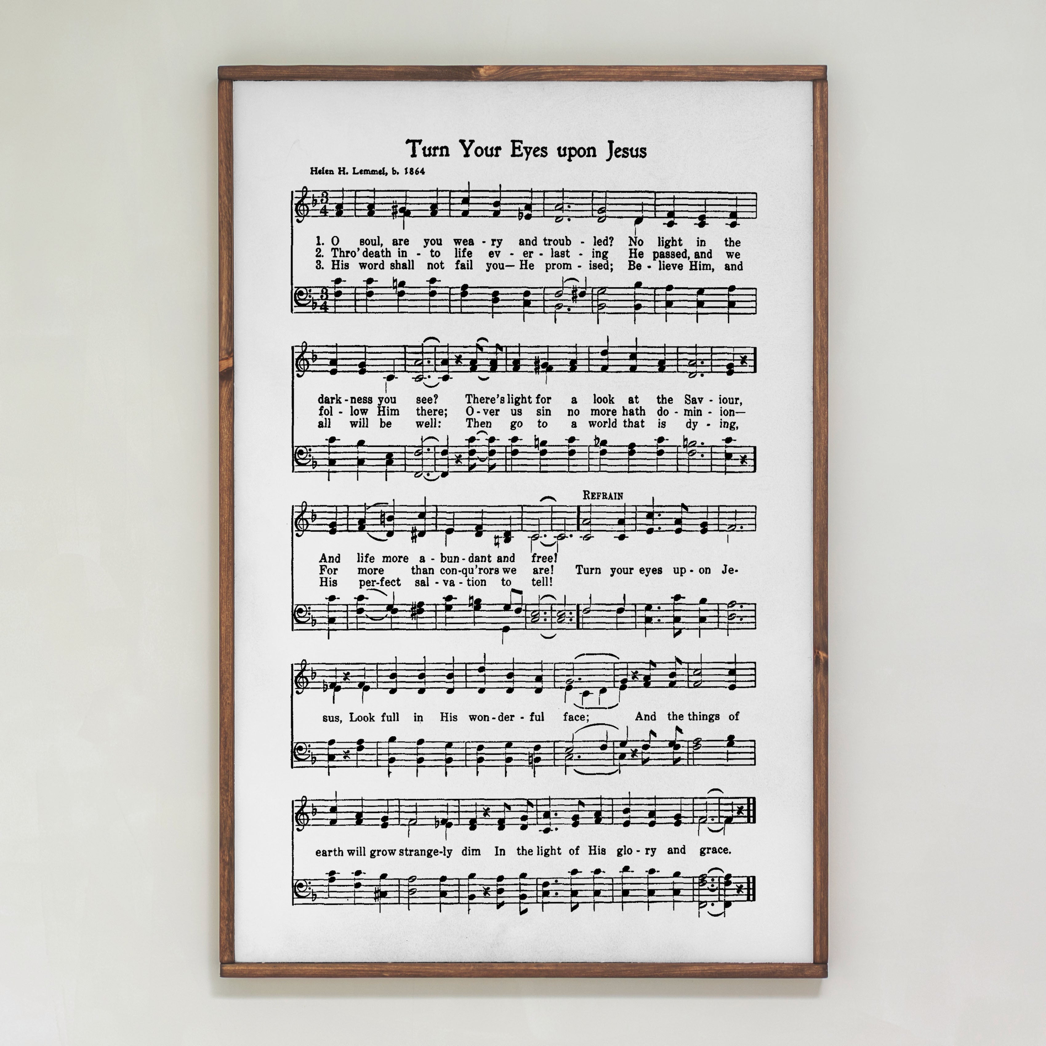 Turn Your Eyes Upon Jesus Hymn | Framed Wooden Art