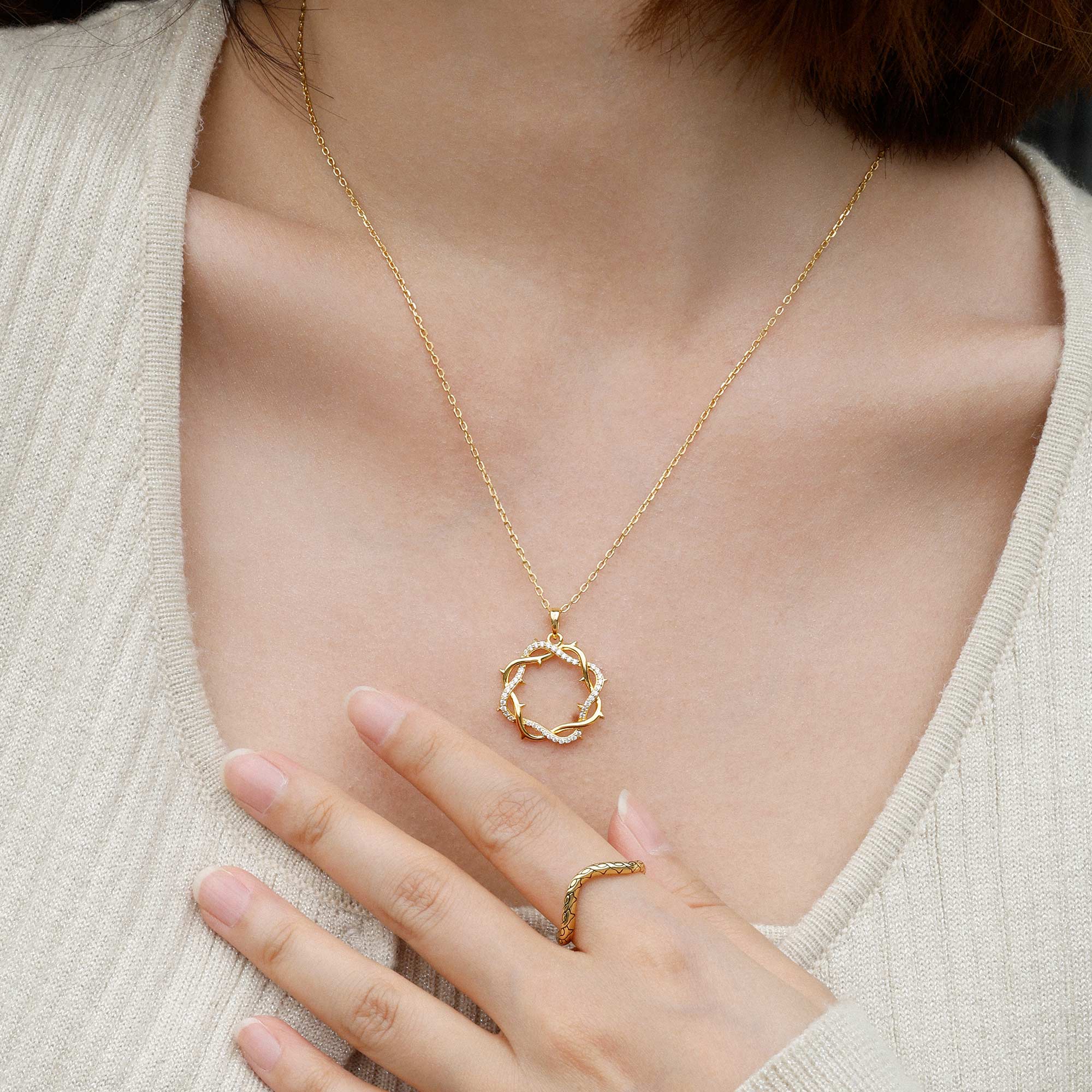 Personalized Pavé Wavy Enamel Stacking Ring